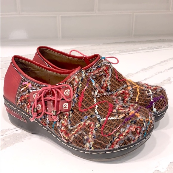 l’artiste Shoes - L’artiste spring step clogs red leather yarn 36